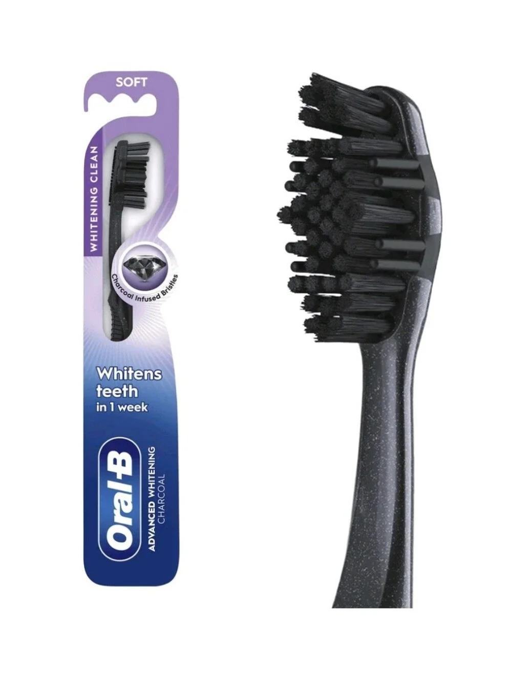 🍭7/$15 Oral-B Charcoal Whitening Toothbrush Soft Bristle